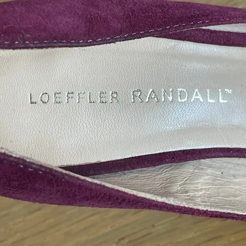 Loeffler Randall Pari Suede Leather Fringed Maroon Wine Pumps Shoes Women's 7B - Picture 8 of 9
